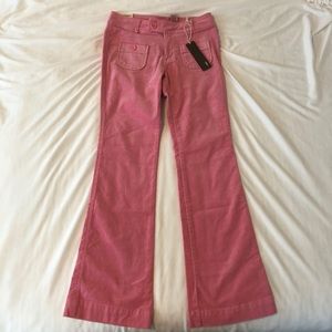 y2k von dutch pink corduroy flare dupe